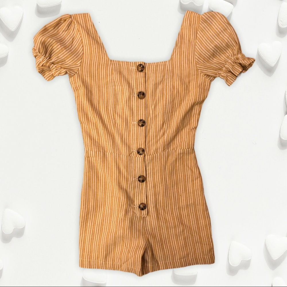 Francesca’s Collection Striped Yellow Romper